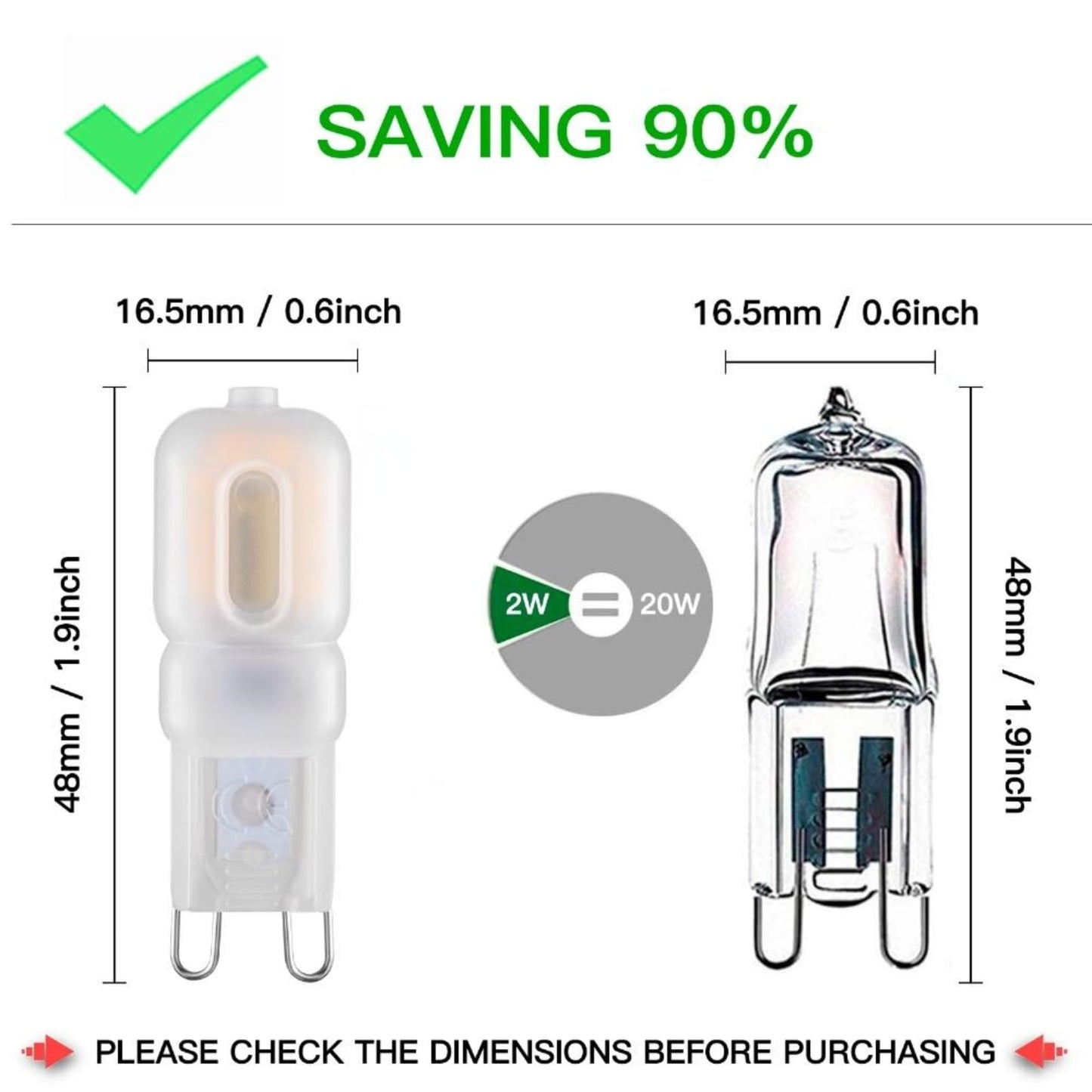 Sriomny G9 LED Bulb 2W Equivalent to 20?25W Halogen lamp 10-Pack T4 G9 Warm White 3000K 120V G9 Base, Crystal Chandelier, 360°Omni-Directional