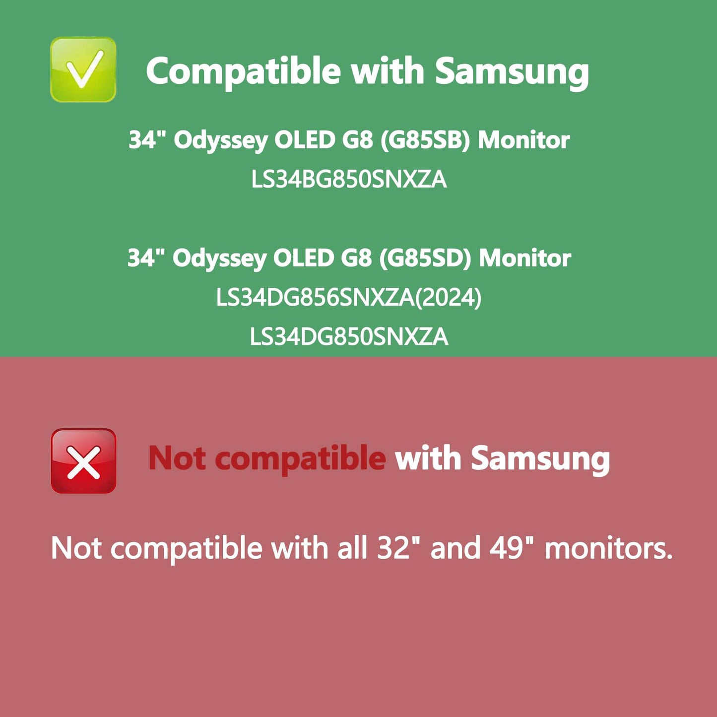 Odyssey G8 OLED 34 VESA Adapter Compatible with Samsung Odyssey G8 34" G85SB G85SD OLED Monitor for LS34DG856SNXZA LS34BG850SNXZA LS34DG856SNXZA
