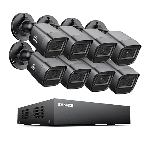 SANNCE 1080P Security Camera System 8CH H.264+ 1080N Home Surveillance DVR and (8)×1080P Weatherproof Outdoor CCTV Camera with 100ft Night Vision