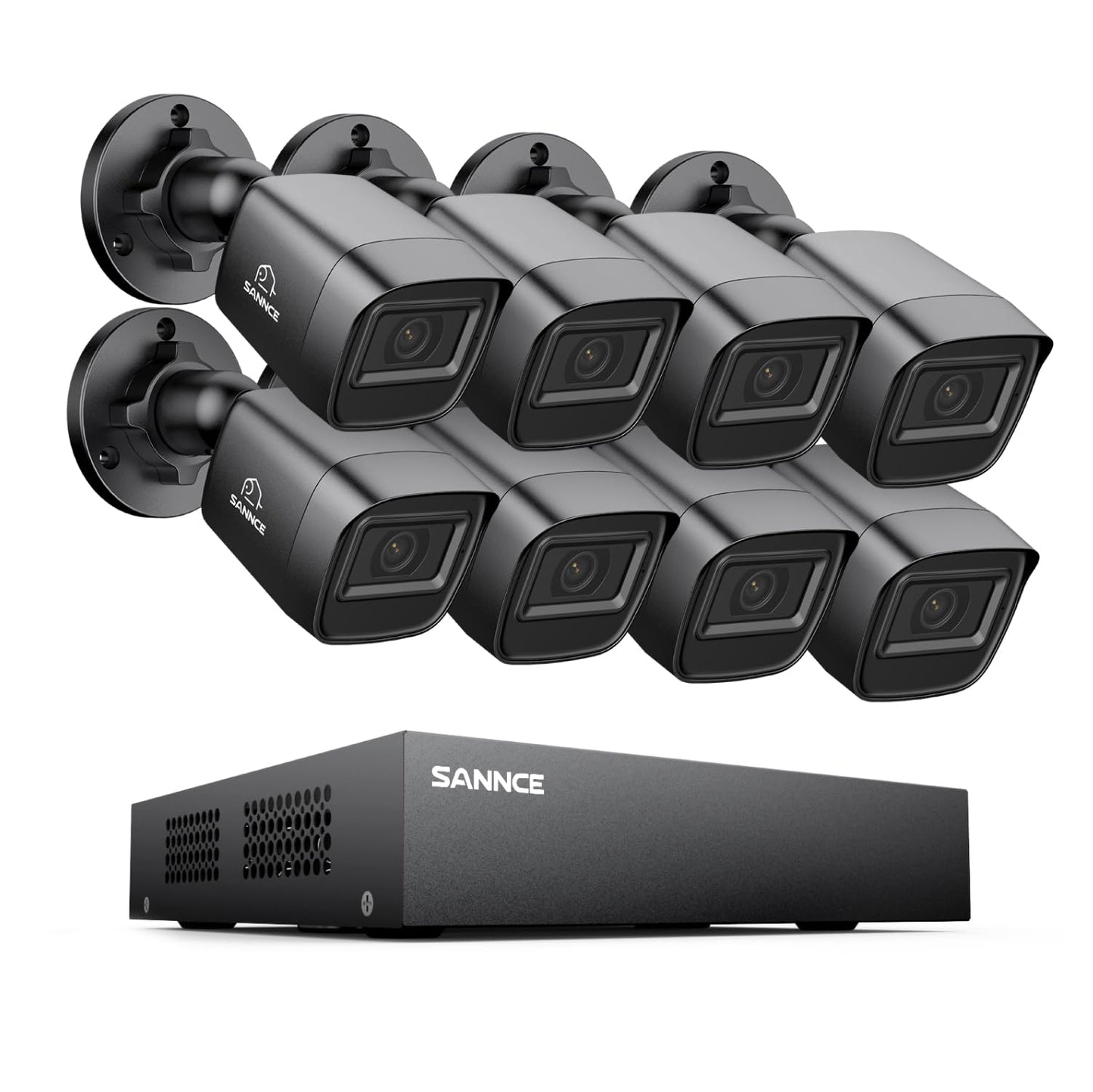 SANNCE 1080P Security Camera System 8CH H.264+ 1080N Home Surveillance DVR and (8)×1080P Weatherproof Outdoor CCTV Camera with 100ft Night Vision