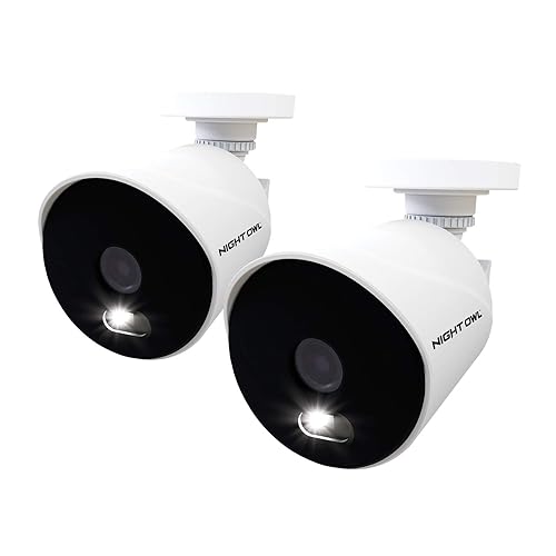 Night Owl 1080p HD Wired Indoor/Outdoor Add-On Cameras with Built-in Motion-Activated Spotlights, 100 ft. of Night Vision, Wide Viewing Angle