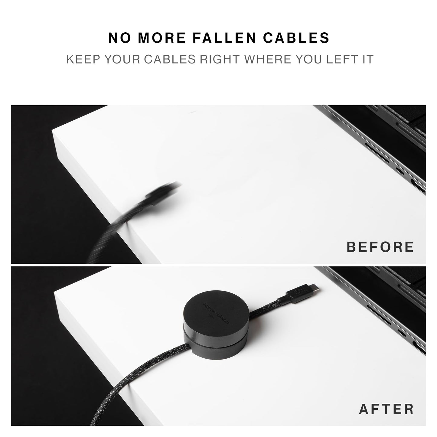 Native Union Weighter - Cable Weight/Holder Desk Accessory for Workspace or Nightstand - Non-Slip Cable Organizer - Metal and Silicone Design - for