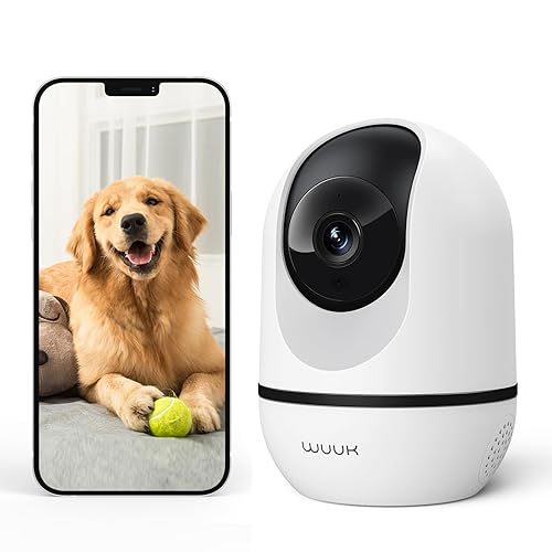 WUUK 4MP Indoor Security Camera, Pan Tilt Cam for Baby Monitor, Wi-Fi Home Security Pet Camera for Dog or Cat, Motion Detection & Tracking, Night