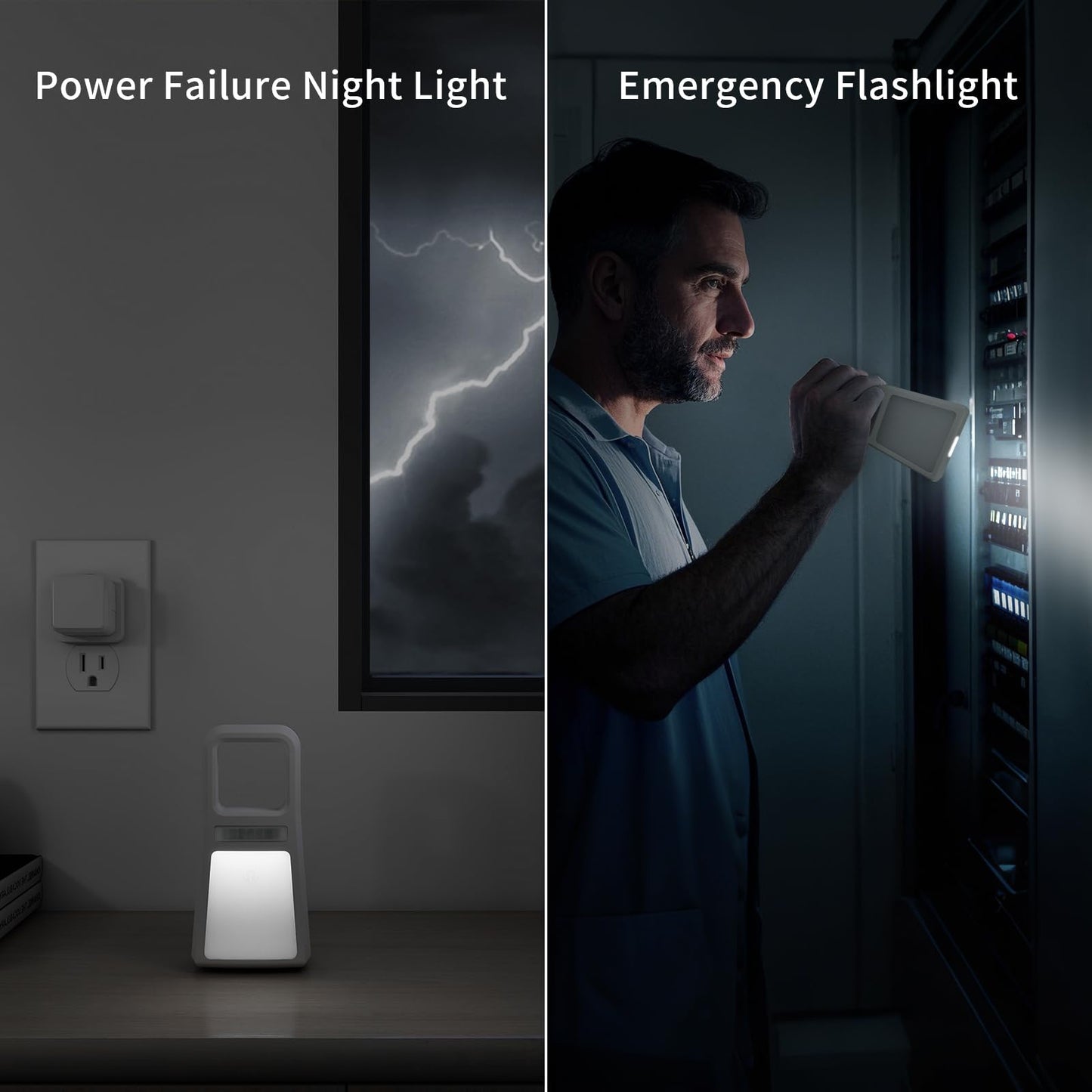 Dawnrise 3 Pack 5-in-1 Power Failure Night Light, Multifunctional Motion Sensor Nightlights, Plug in Night Lights, Emergency Lights