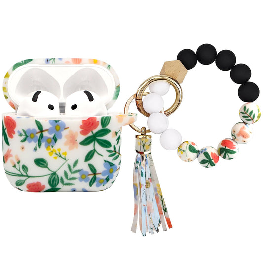 PowerDriver Case Compatible with AirPods 4 Case,Soft Silicone Cover with Bracelet Lanyard and Keychain, Cute Wireless Charging Protective Case