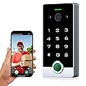 Smart WiFi Video Intercom & Doorbell Tuya Access Control System, All-Metal Fingerprint Keypad 1080P Night Vision Camera, Video Monitoring
