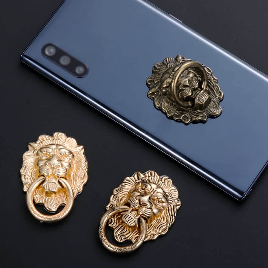 ARFUKA Phone Ring Holder Phone Grip Finger Phone Ring Stand Holder Vintage Metall Lion Adjustable Kickstand for All Smartphones Pack of 3