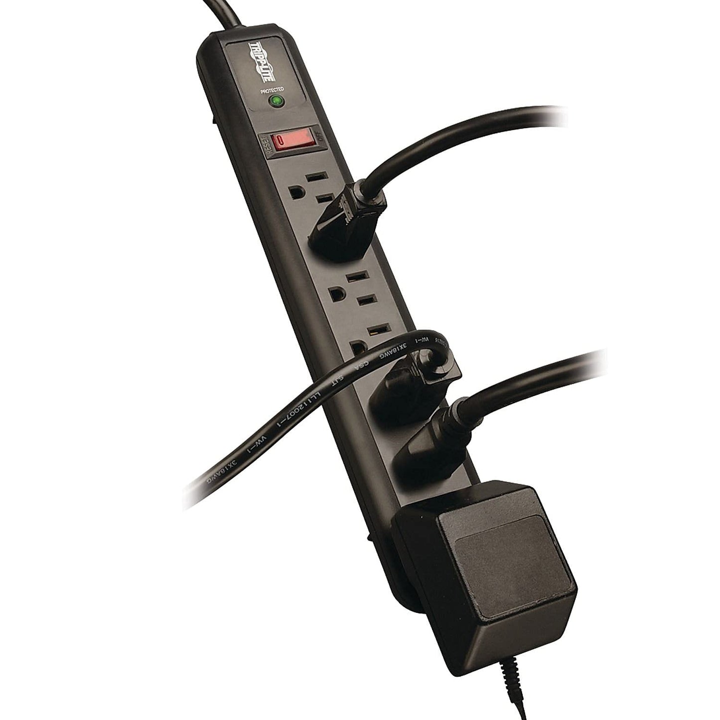 Tripp Lite TLP74RB Protect It! Surge Suppressor, 7 Outlets, 4 ft Cord, 1080 Joules, Black