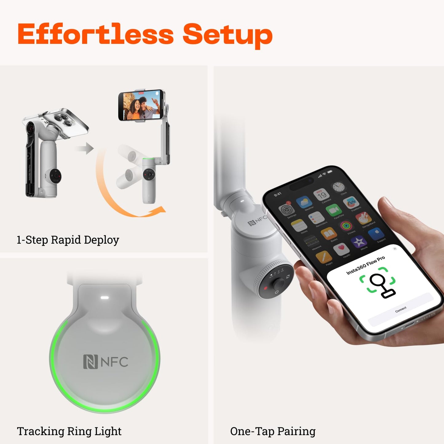 Insta360 Flow Pro - AI-Powered Gimbal Stabilizer for Smartphone, Apple DockKit Enabled, 360º Infinite Pan Tracking, 3-Axis Stabilization, Built-in