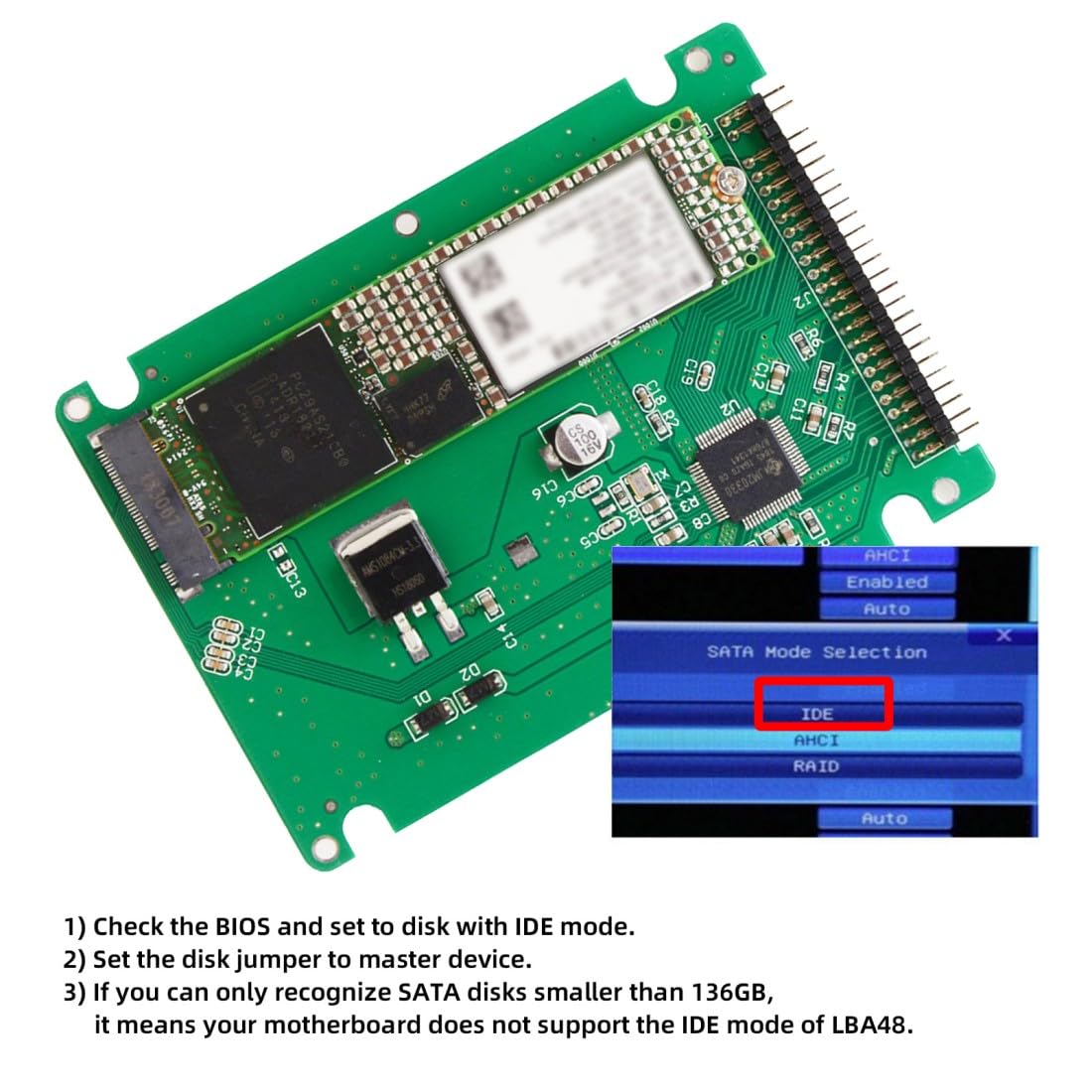 chenyang M.2 NGFF B/M-Key SATA SSD to IDE 44Pin 2.5 inch Hard Disk Case Enclosure for Laptop