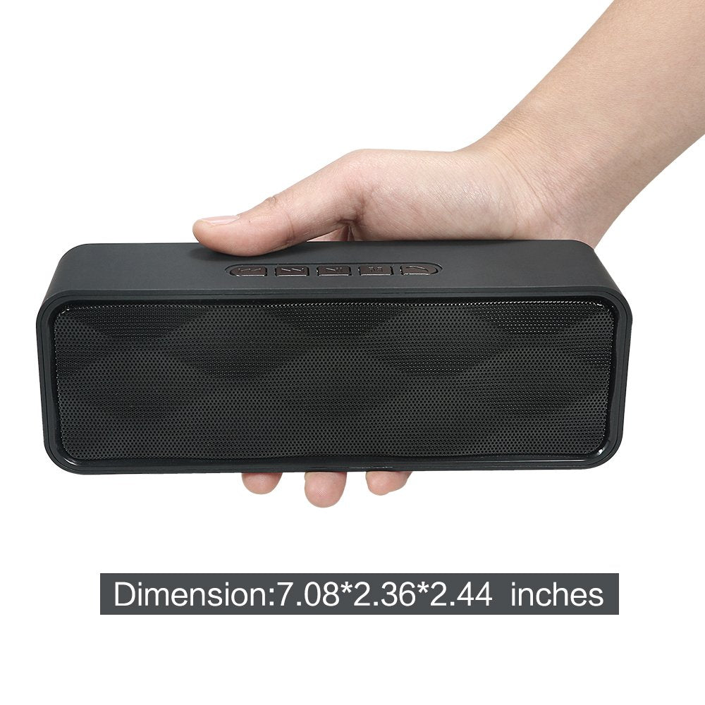 Totola Wireless Bluetooth Speaker with AUX/USB/TF Card Slot,Outdoor Portable Stereo Speaker with HD Audio,Enhanced Bass, Dual-Driver,Handsfree