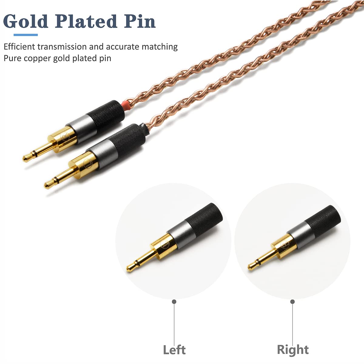 GUCraftsman 6N Single Crystal Copper Upgrade Headphone Cable 3.5mm/4.4mm/4Pin XLR Headphone Upgrade Cable for SENNHEISER HD700 (4.4mm Plug)