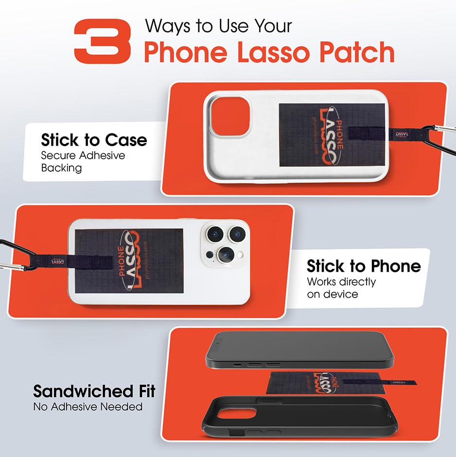 Phone Lanyard Adjustable Neck and Wrist Straps Universal Phone Tether Works with All Case Styles Multi-Pack x3 (Black)