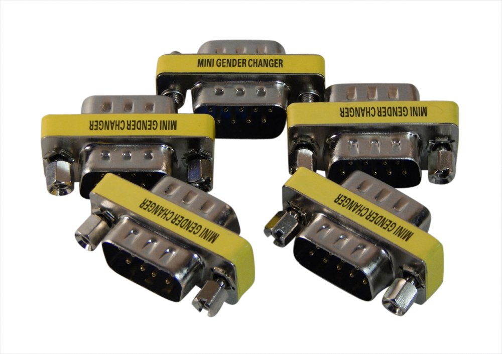 Your Cable Store 5 Pack DB9 Male to Male 9 Pin Serial Port / RS232 Adapter