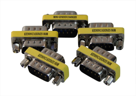 Your Cable Store 5 Pack DB9 Male to Male 9 Pin Serial Port / RS232 Adapter