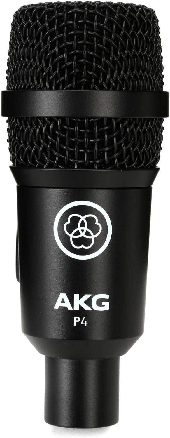 AKG Pro Audio P4 High-Performance Dynamic Cardioid Microphone for Drums and Percussions, Wind Instruments and Guitar Amps, Stage and Studio, XLR Wired