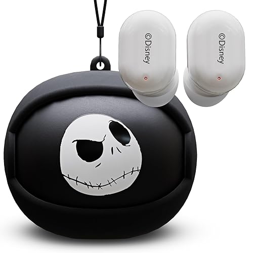 iJoy The Nightmare Before Christmas Wireless Earbuds W/Charging Case | Rotating Earbud Case Features 3 Jack Skellington Designs | Jack Skellington…