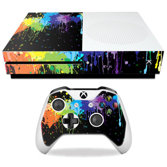 MightySkins Skin Compatible with Microsoft Xbox One S - Splatter | Protective, Durable, and Unique Vinyl Decal wrap Cover | Easy to Apply, Remove,
