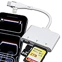 XD Picture Card Reader, 3 in 1 SD Card Reader for iPhone 17-6/iPad/MacBook/Android - Lightning & USB-C XD Card Adapter for XD/SD/MicroSD, Plug & Play