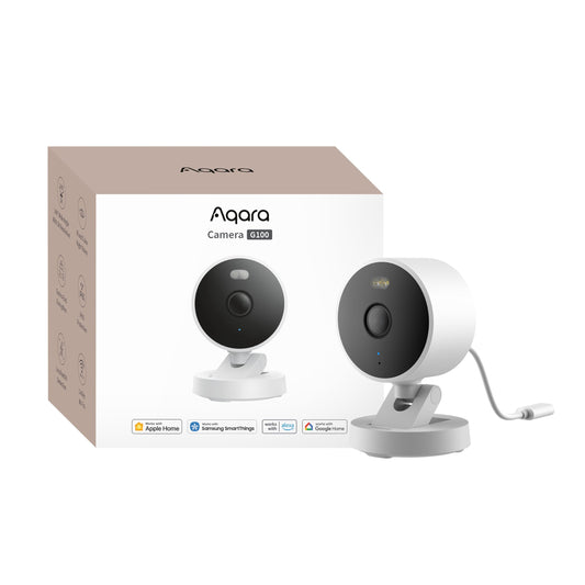 Aqara G100, 2K Indoor/Outdoor Security Camera, HomeKit Secure Video, 2-Way Audio, Spotlight Color/IR Night Vision, AI Detection, 140° FOV, Wi-Fi 6