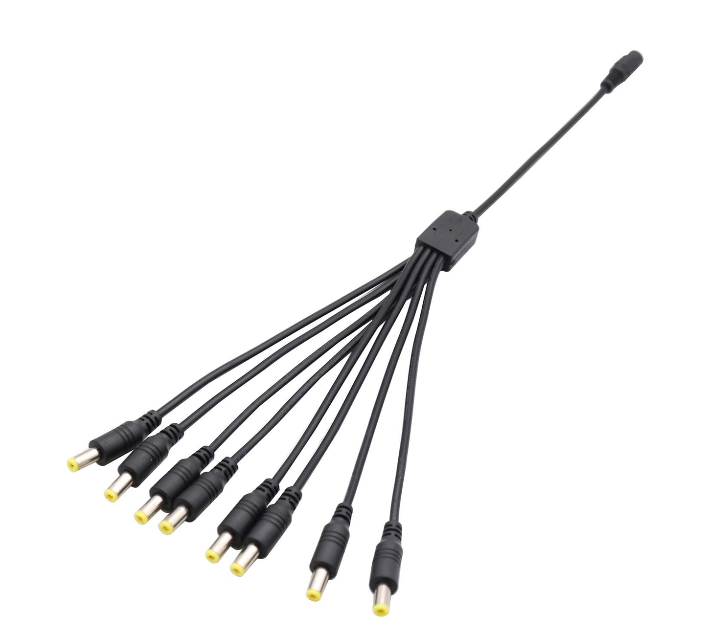 zdyCGTime 2Pack DC Power Female to Male Splitter Adapter Cable 1 Female to 8 Male 5.5mm x 2.1mm DC Power Supply Splitter Cord for Security CCTV