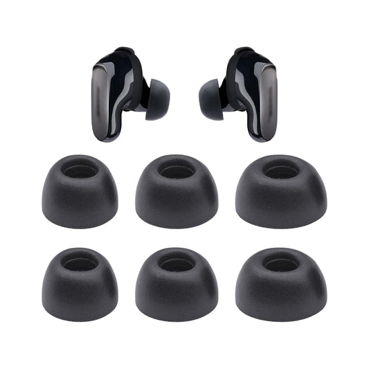 Replacement Ear Tips for Bose New QuietComfort Ultra Earbuds (2nd Gen) Wireless Earbuds, Memory Foam Tips 3 Pairs (S/M/L) Black