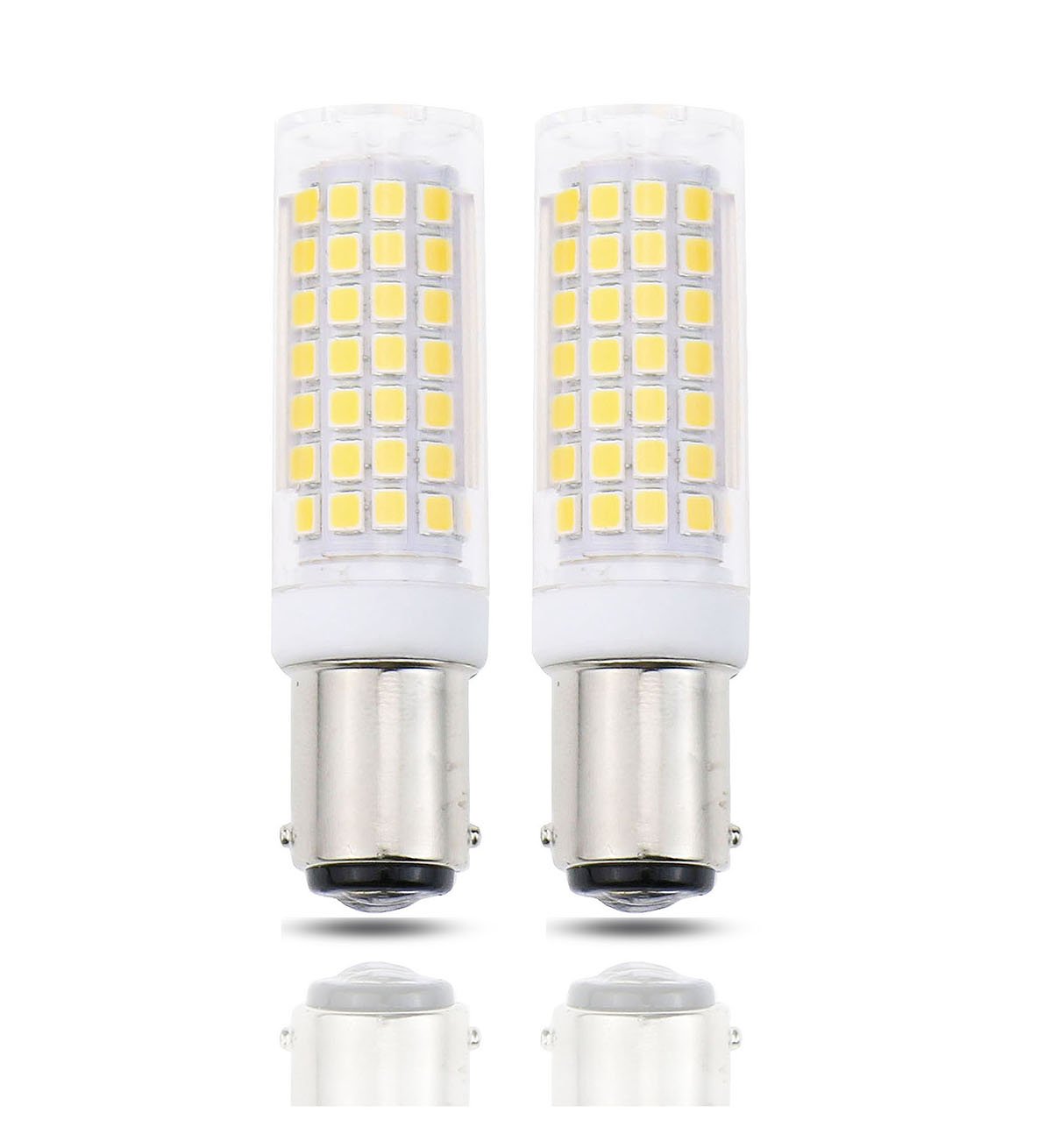 Lamsky Ba15d led Light Bulb 7.5W,B15 Double Contact Bayonet Base,120V Warm White 3000K,75W 80W JD Type T3/T4 Halogen Bulb Replacement Bulb,Not