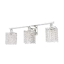 BONLICHT Wall Sconce with Crystal Drops,3 Light Modern Bathroom Vanity Light Over Mirror Polished Chrome Wall Light Fixtures Luxury Indoor Wall Mount