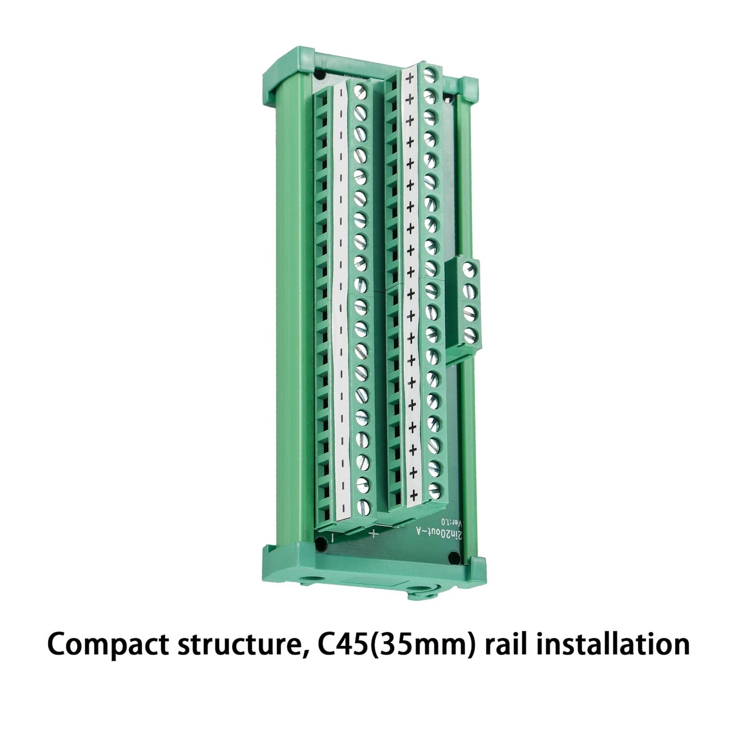 ANMBEST 2 in 20 Out Terminal Blocks Module, 25A DIN Rail and Panel Mounting Power Distribution Breakout Board for PLC Servo Power Amplifier