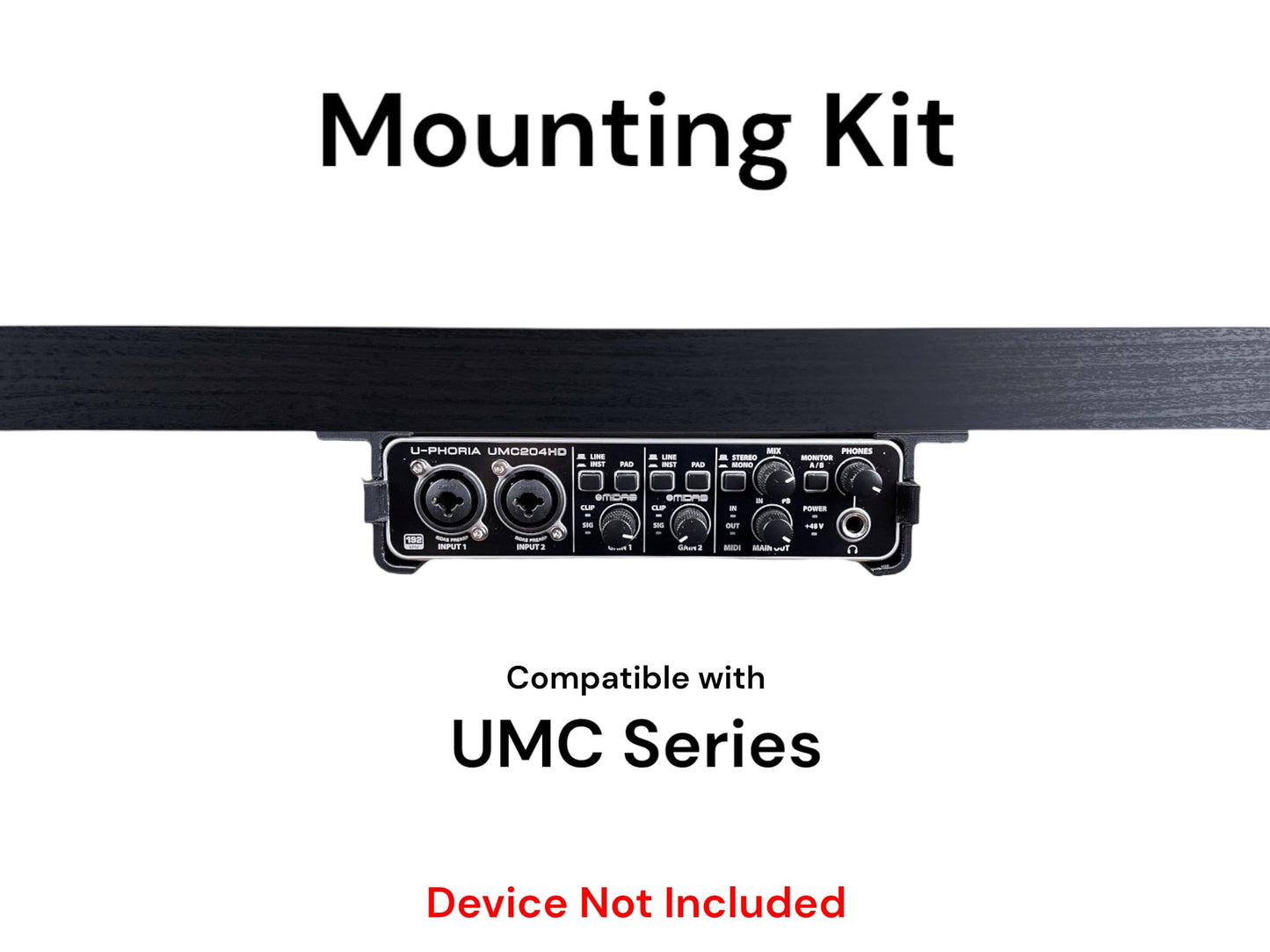 Iron Prints Desk Mount Kit for Behringer UMC202HD, UMC204HD, UMC404HD, UMC22, UM2 - Under Desk Mount Brackets with Reversible Clips - Secure Mounting