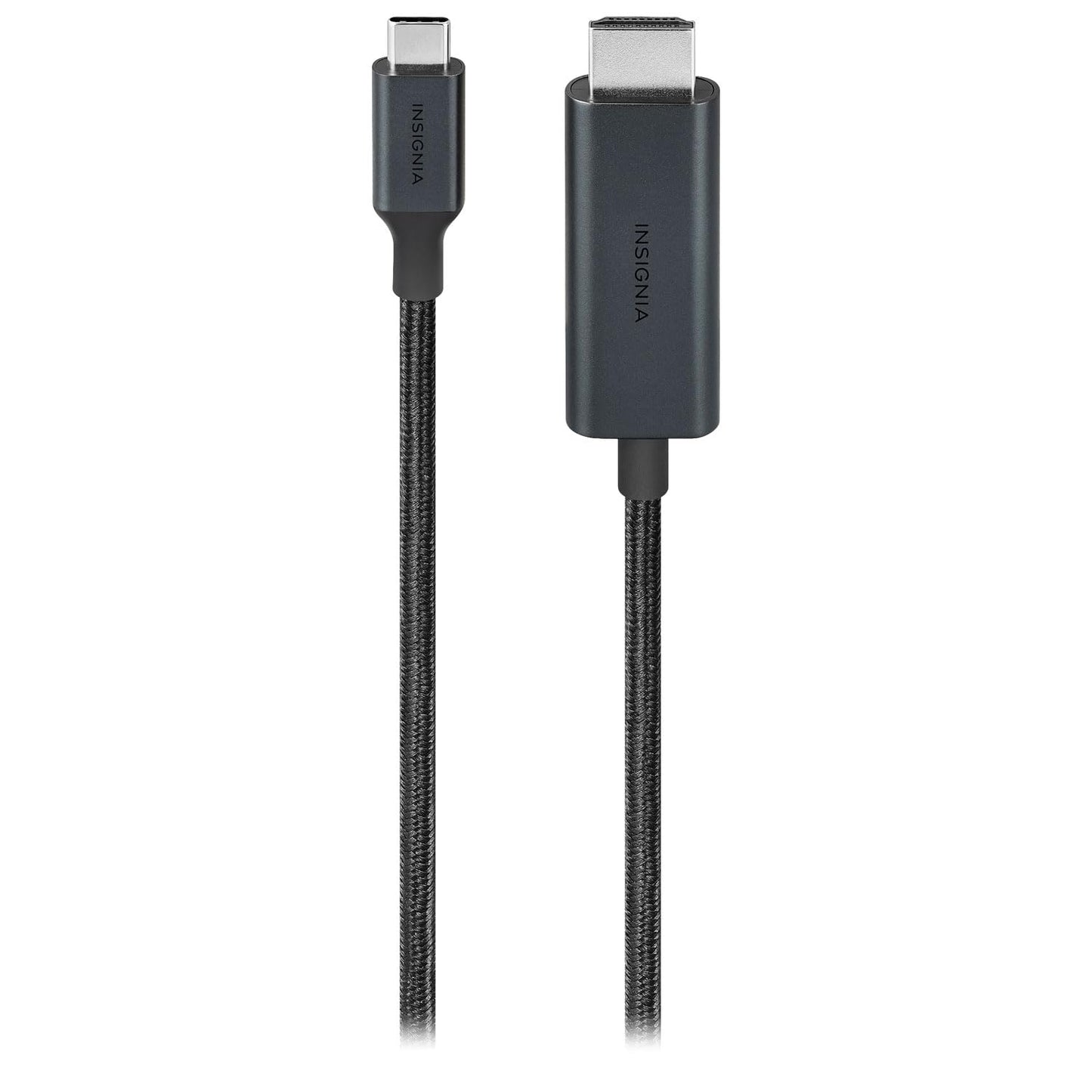 INSIGNIA 6 ft. 8K Ultra HD USB-C to HDMI 2.1 Braided Cable, 8K High-Resolution, 48Gbps high-Speed Data Transfer, Gold Plated connectors for Laptop