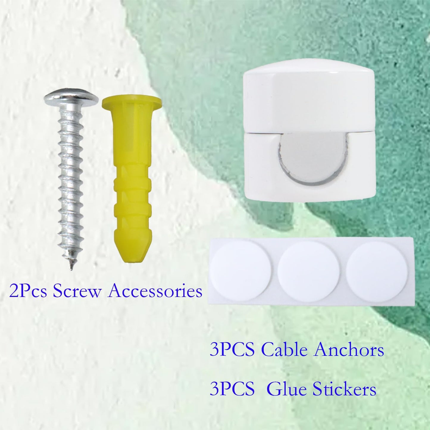 Cable Accessory Organizer Aluminum Wire Organizer Cable Management Clamps Home and Office Cable Management Clamps Sturdy Stylish Durable 3pcs(White)