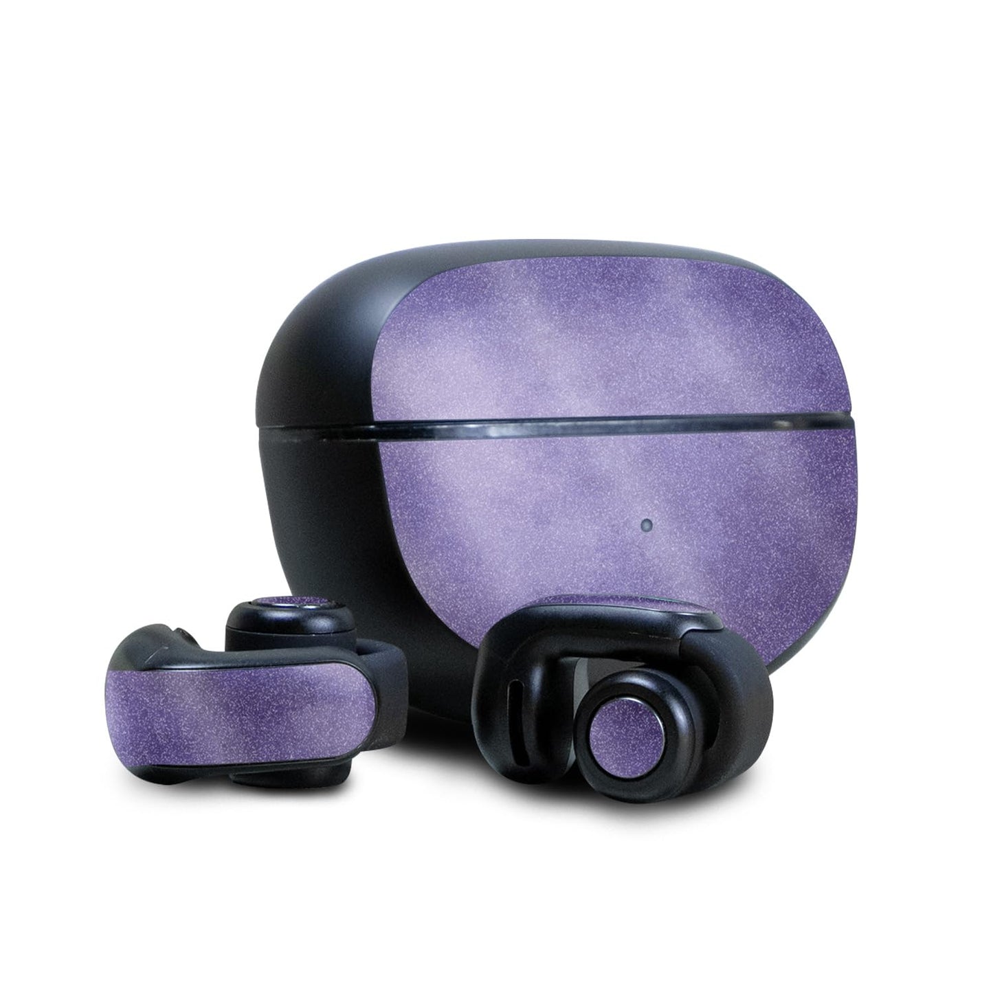 Glossy Glitter Skin Compatible with Bose Ultra Open Earbuds - Purple Airbrush - Premium 3M Vinyl Protective Wrap Decal Cover - Easy to Apply…