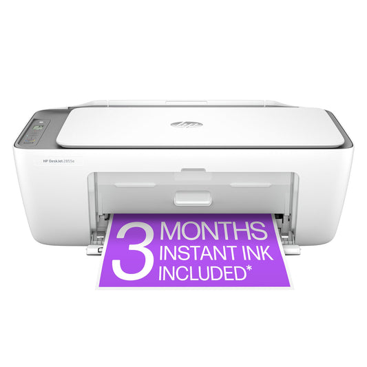 HP DeskJet 2855e Wireless All-in-One Color Inkjet Printer, Scanner, Copier, Best-for-Home, 3 Month Instant Ink Trial Included (588S5A) (Renewed)