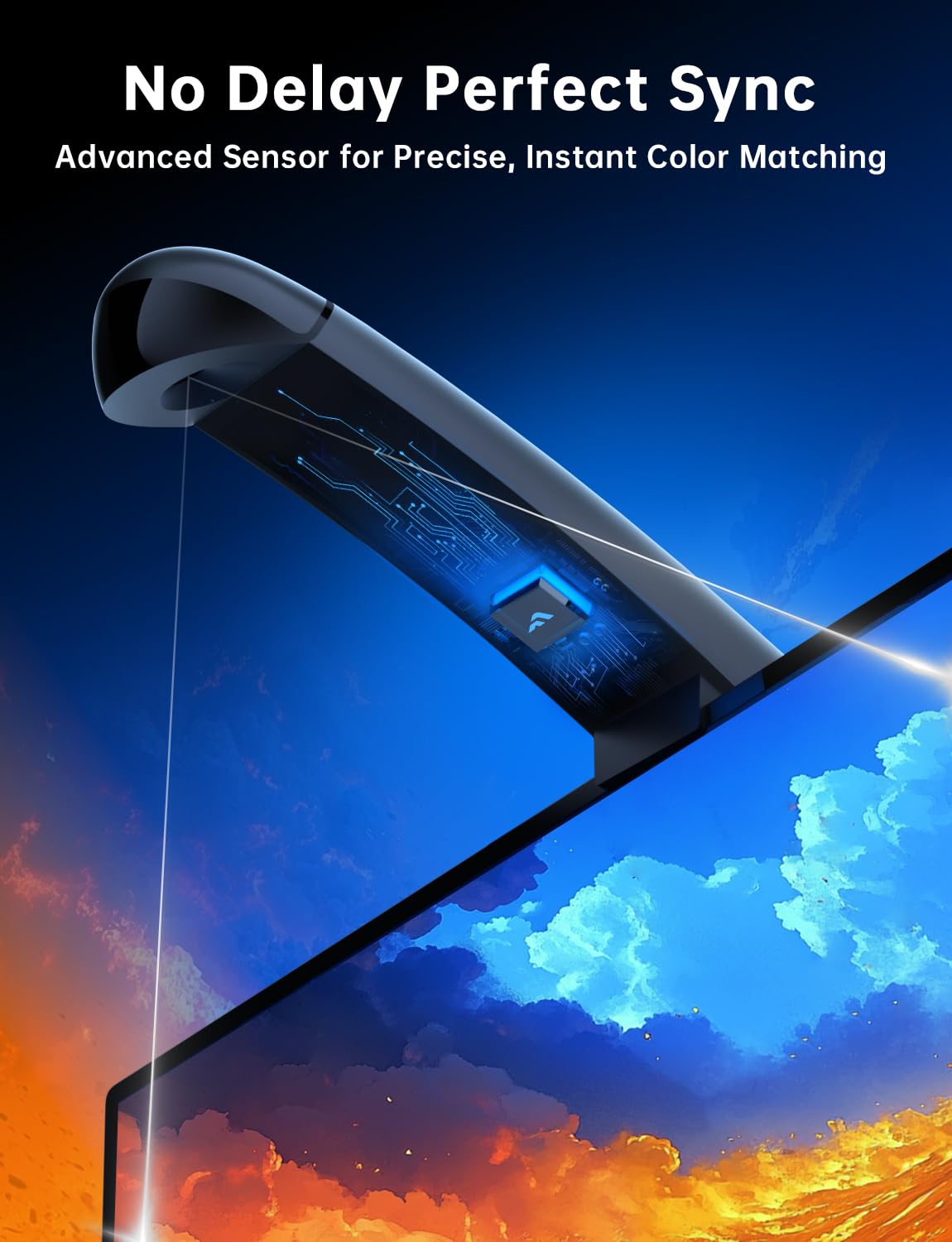 FFJ TV LED Backlight with Sensor, 14.7ft Cuttable RGB Lights that Change with TV for 55-65 Inch Screen and PC Monitor, Smart App Control, Game & Music