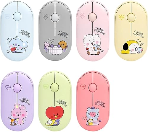 ROYCHE BTS Inspired Characters Multi Pairing Wireless Mouse, Little Buddy Baby Better Together Edition, All in Their Own Cute Style & Colors (SHOOKY)