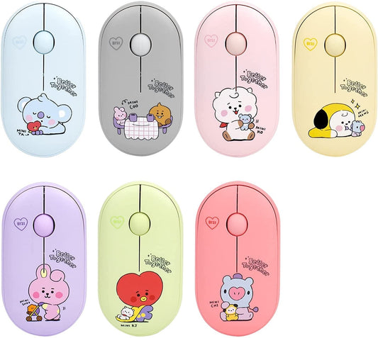 ROYCHE BTS Inspired Characters Multi Pairing Wireless Mouse, Little Buddy Baby Better Together Edition, All in Their Own Cute Style & Colors (SHOOKY)