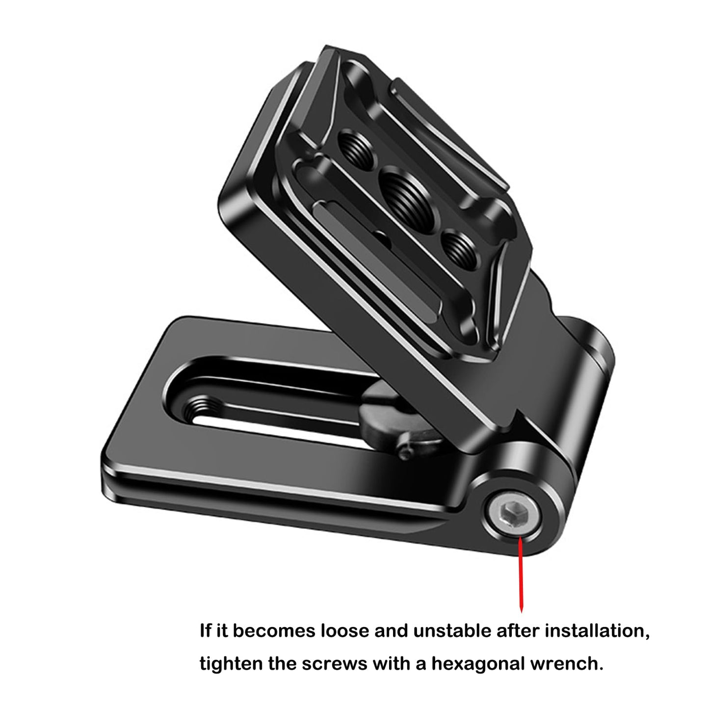 Foldable Camera L Bracket,Tripod Quick Release Plate, Aluminum Vertical Horizontal Switching Mount with Arca Swiss 1/4" & 3/8" Threaded for DSLR