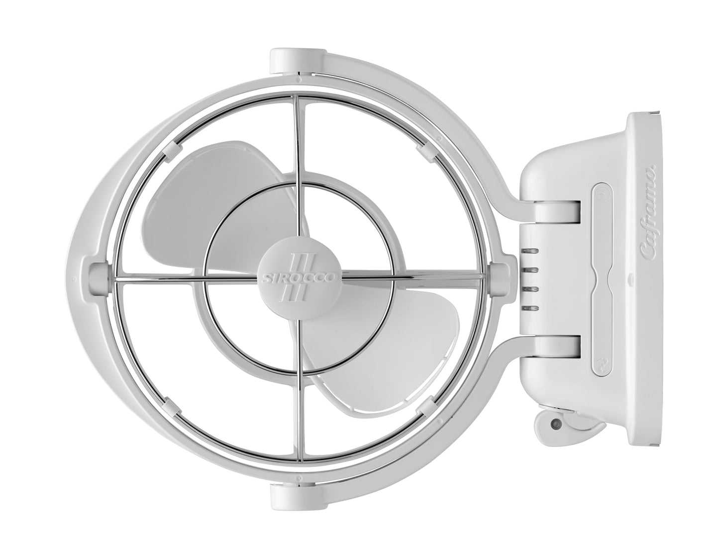 SEEKR Sirocco II™ Fan from by Caframo. 12V/24V Auto-Sensing DC, Omnidirectional Low-Power Draw Fan for Boats and RVs. Hardwire Installation Required.