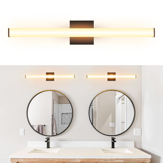 Ultralux Slim LED Vanity Light Bar - Wall Mounted, TRIAC Dimmable, Modern Bathroom Mirror Light - 14.5 W, 3000K (24 inch - 1 Pack, Black)