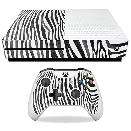 MightySkins Glossy Glitter Skin for Microsoft Xbox One S - Black Zebra | Protective, Durable High-Gloss Glitter Finish | Easy to Apply, Remove,