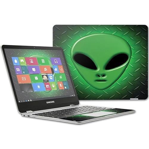 MightySkins Skin Compatible with Samsung Chromebook Plus 12.3"(2017 - Alien Invasion | Protective, Durable, and Unique Vinyl wrap Cover | Easy