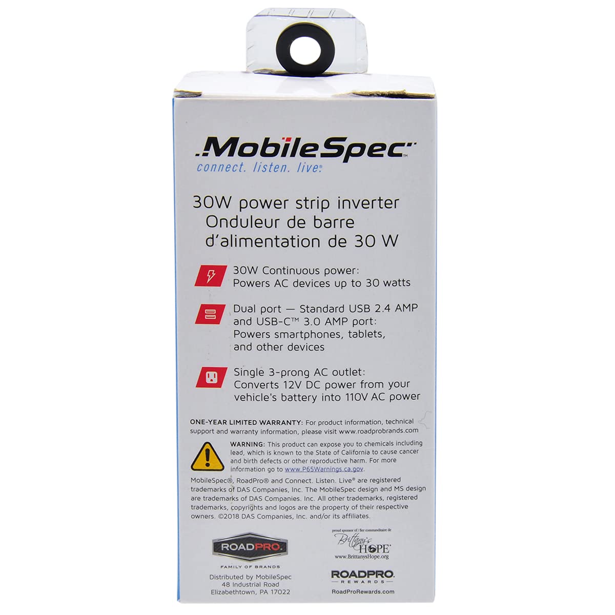 MobileSpec MSI30S 30 Watt Power Strip Inverter