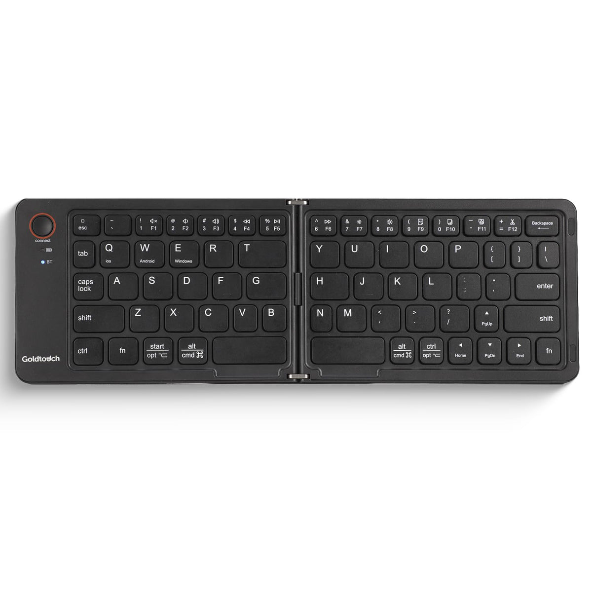 Goldtouch Peapod Mini Bluetooth Keyboard, Foldable, Classic, 1 Count