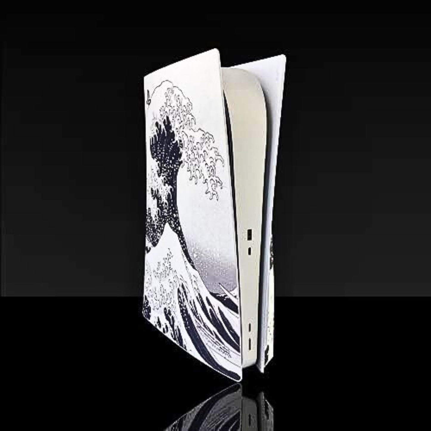 BelugaDesign PS5 Wave Japanese Skin | Painting Great Kanagawa Vinyl Cover Wrap Sticker Full Set Console Controller | Compatible with Sony PlayStation