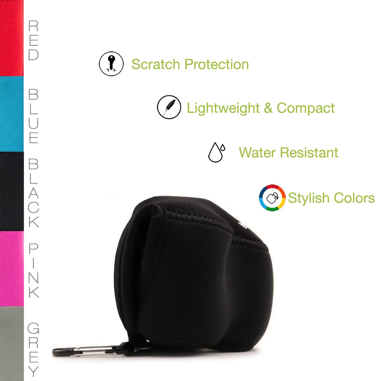 Megagear Olympus Om-D E-M10 Mark I?? (14-42MM) Ultra Light Neoprene Camera Case, With Carabiner - Black - MG1355