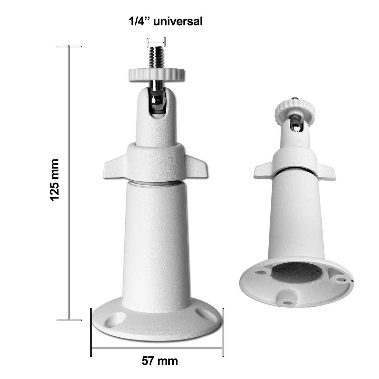 Security Camera Wall Mount Bracket (1/4'') Adjustable Indoor/Outdoor Mount Compatible with Arlo, WYZE, Amcrest, TENVIS, Faleemi, Wansview, CCTV Camera