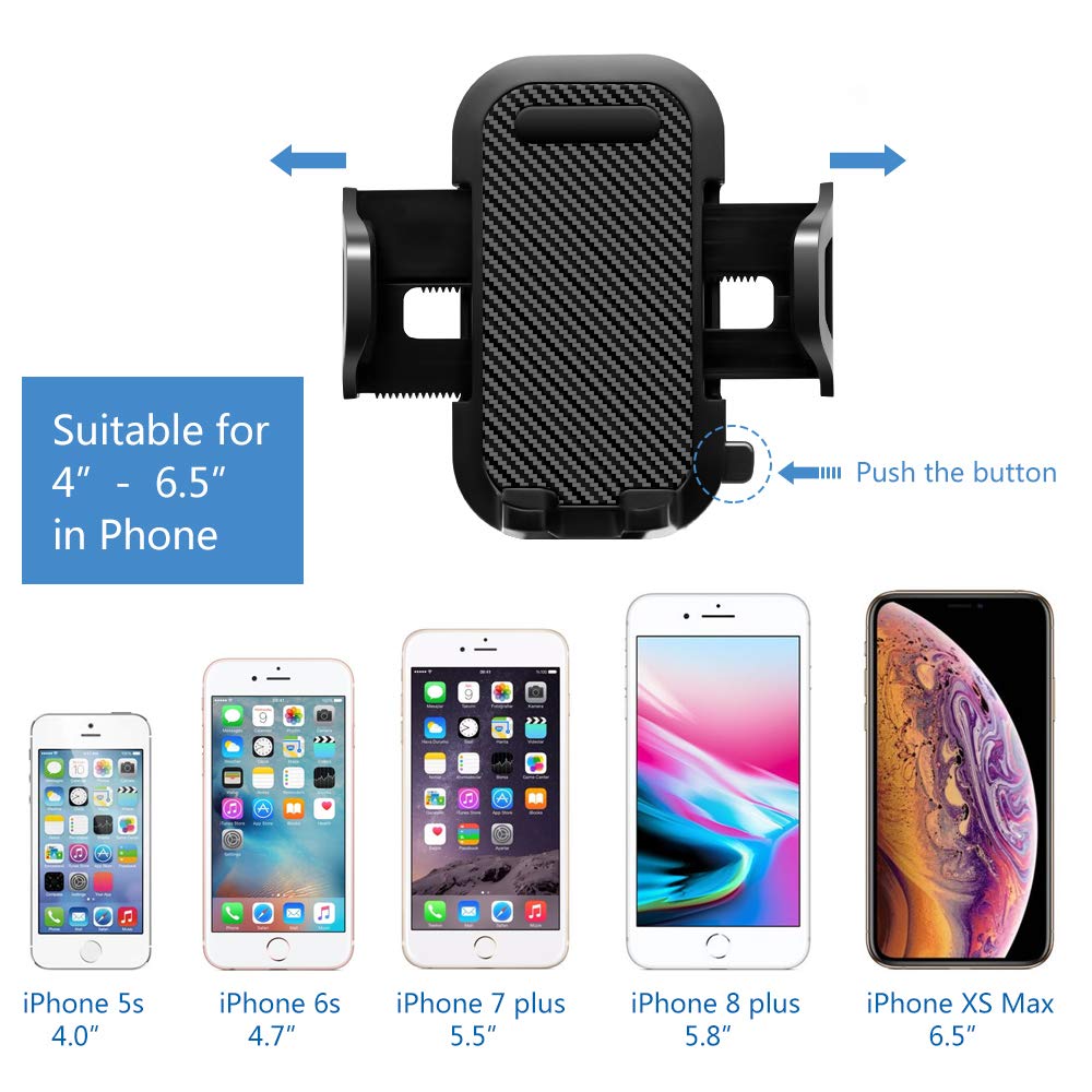 SONKIR Car Phone Mount, Dashboard & Windshield Cell Phone Holder Stand with One-Touch Design 360° Rotation for All Smartphones