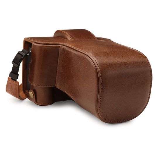 MegaGear MG1922 Ever Ready Genuine Leather Camera Case Compatible With Fujifilm X-T4 (Xf16-80MM) - Brown