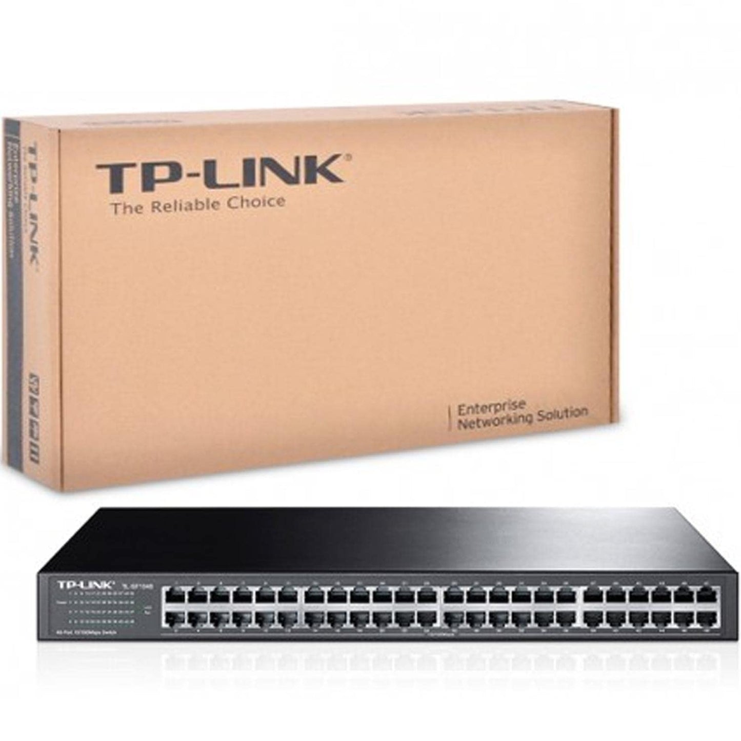 TP-Link 48 Port 10/100Mbps Fast Ethernet Switch, Plug and Play, Rackmount, Sturdy Metal w/Shielded Ports, Fanless, Unmanaged (TL-SF1048)